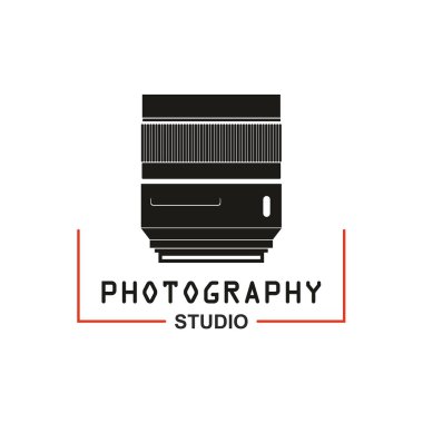 Fotoğraf stüdyosu kamera lens vektör simgesi