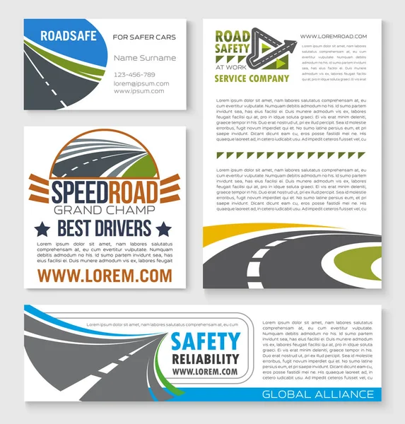 Speed road construction and service vector banners — Stock Vector