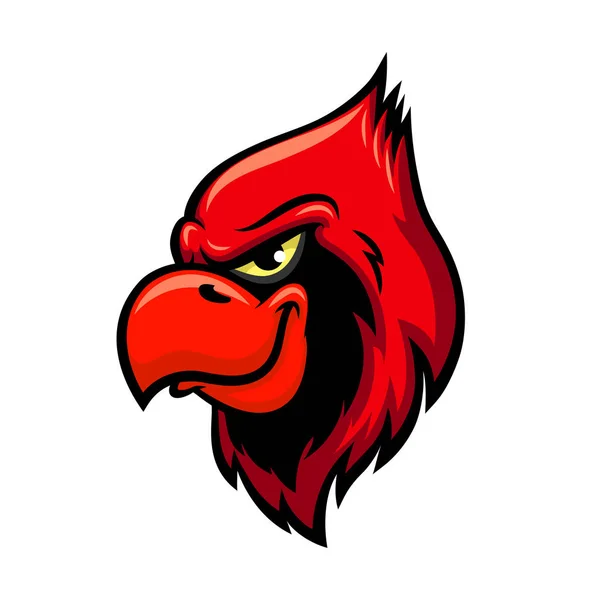 Kardinal röd fågel huvud vektor symbol — Stock vektor