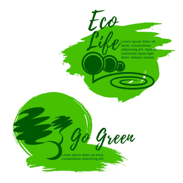エコライフと緑豊かな環境のベクトルのアイコン — ストックベクタ