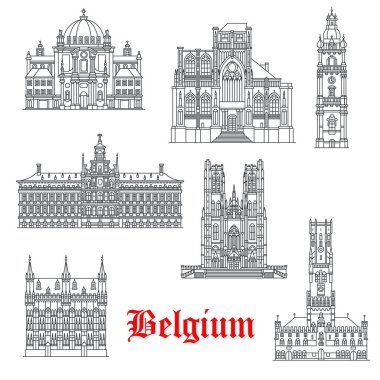 Belguim vektör simgeler binaların mimari