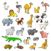 Картина, постер, плакат, фотообои "zoo animals, birds and pets vector cartoon icons", артикул 145561931