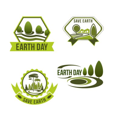 Dünya ekoloji veya gün şirket için Vector Icons set
