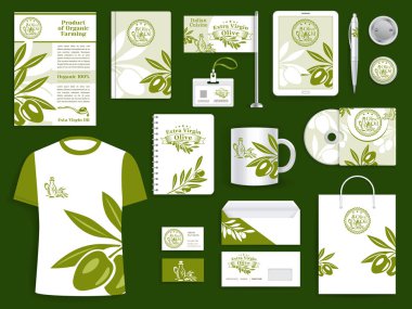 Kurumsal kimlik zeytinyağı şirketi şablonları ayarlamak