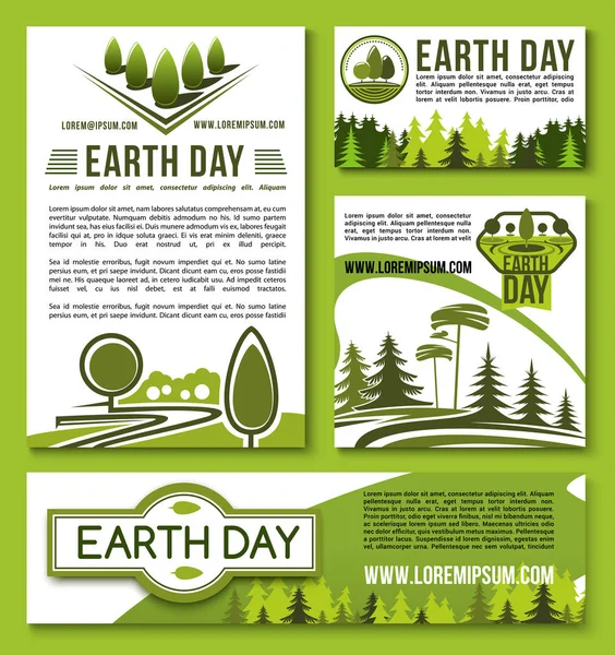 Carteles vectoriales y banners Plantillas del Día de la Tierra — Vector de stock