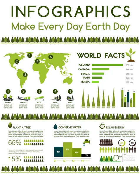 拯救地球自然养护矢量数据图表 — 图库矢量图片