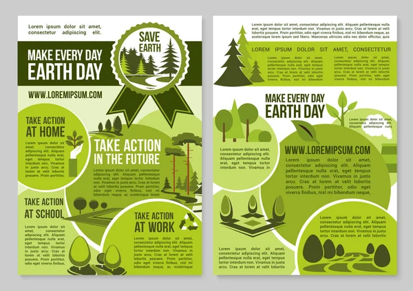 Salvar o anúncio do Planeta Natureza cartazes do Dia da Terra —  Vetores de Stock