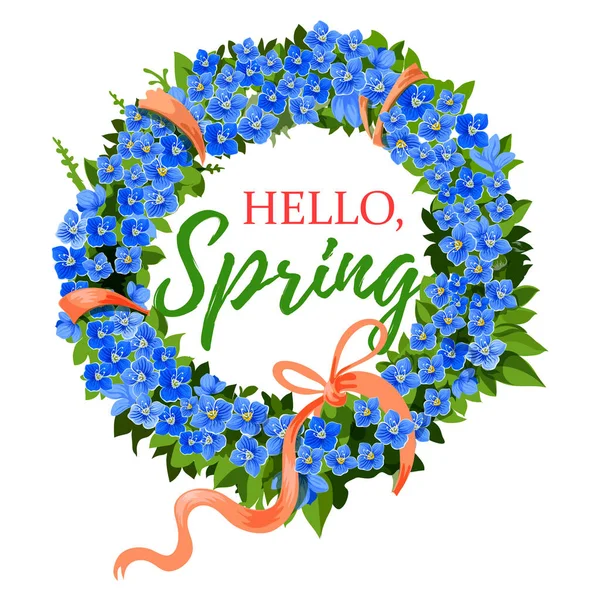 スプリング ホリデー ベクトル クロッカスの花リース — ストックベクタ