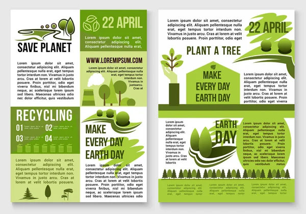 Speichern Planet Natur Recycling Konzept Vektor Poster — Stockvektor