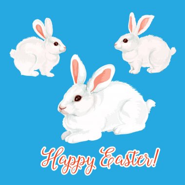 Paskalya bunny tavşan veya Paskalya tavşan vektör simgesi