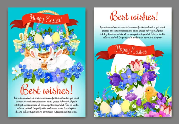 Velikonoční pohlednice a plakát šablony návrhu — Stockový vektor