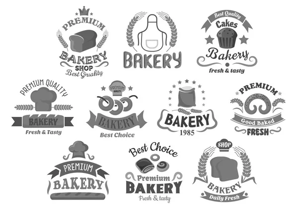 Boulangerie et boulangerie desserts ensemble d'icônes vectorielles — Image vectorielle
