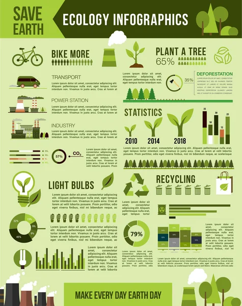 Doğa koruma vektör infographics şablonu — Stok Vektör