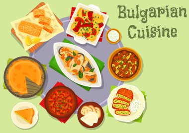 Bulgar mutfağı yemek simgesi gıda tasarımı için