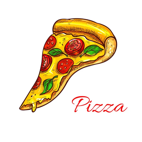 Пицца ломтик пиццерии вектор фаст-фуда — стоковый вектор