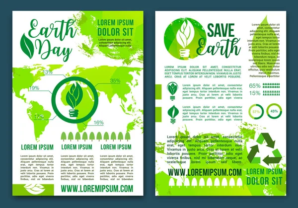 Инфографическая брошюра по экологии Земли — стоковый вектор