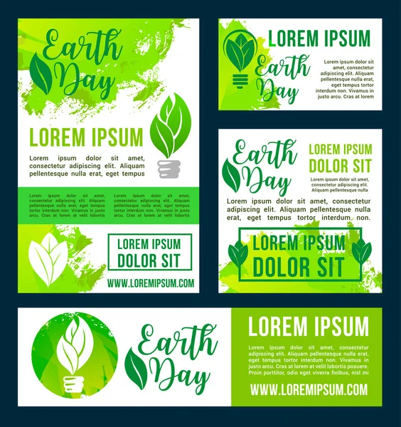 Dia da Terra vetor verde natureza ambiente design — Vetor de Stock