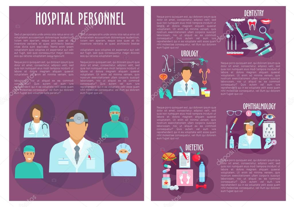 Medical personnel, doctor, nurse brochure design