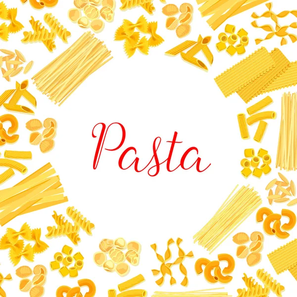 Italiaanse pasta, spaghetti, macaroni posterontwerp — Stockvector