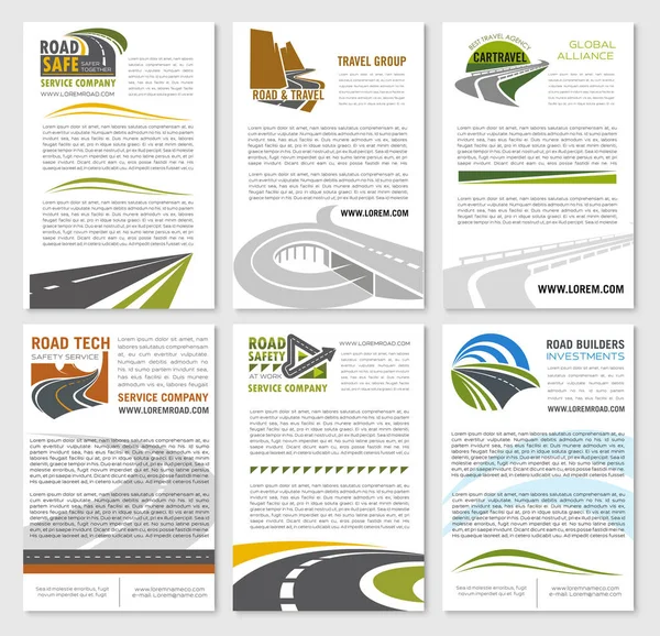 Közúti utazási társaság vektor plakátok szett — Stock Vector
