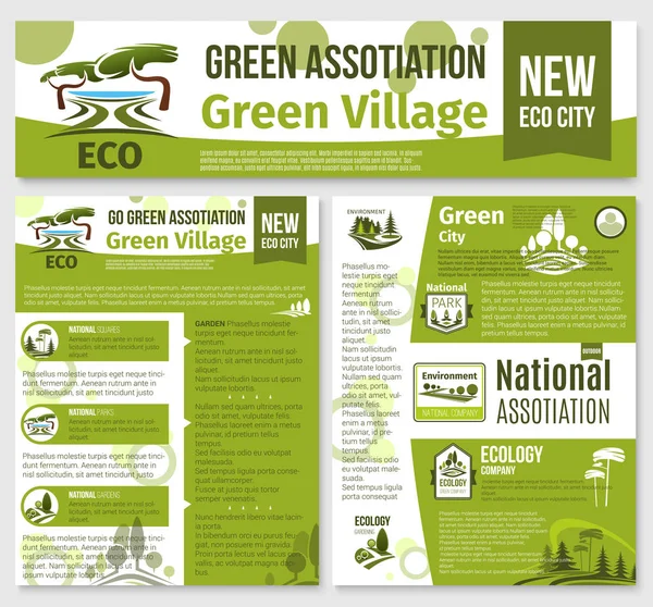 Green eco nature company vector templates set