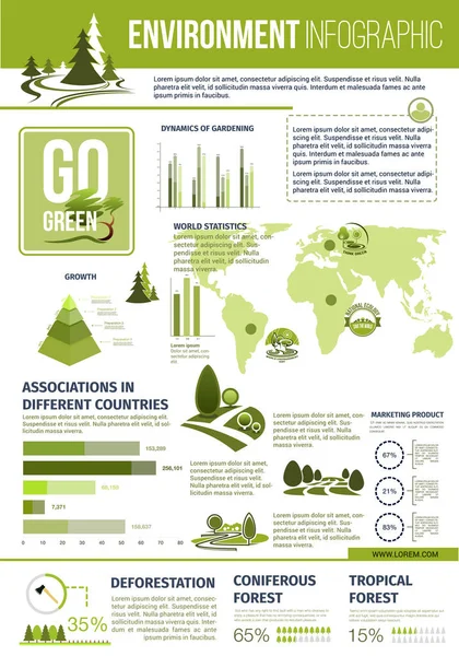 Modello di infografica vettoriale natura verde — Vettoriale Stock