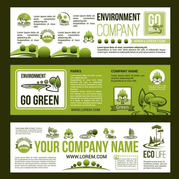 绿色公司矢量商业横幅集 — 图库矢量图片