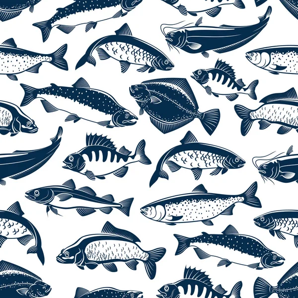 Fishes sketch seamless vector pattern — Stock Illustration Fishes sketch seamless vector pattern Stock Vector