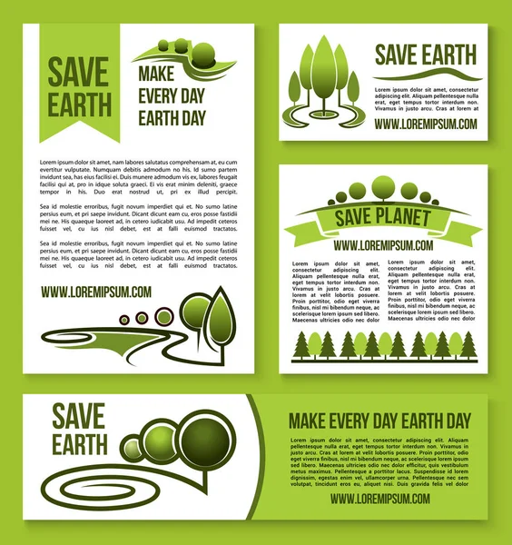 地球と惑星ベクター自然エコロジー デザインを保存します。 — ストックベクタ
