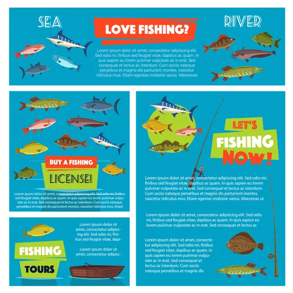 Vektor plakát club utazás horgászás — Stock Vector