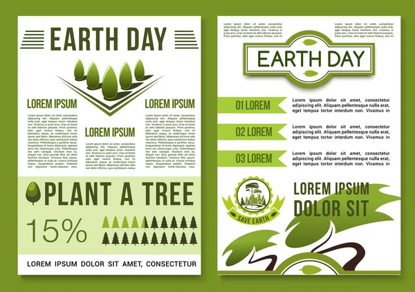 地球日的绿色自然矢量海报 — 图库矢量图片