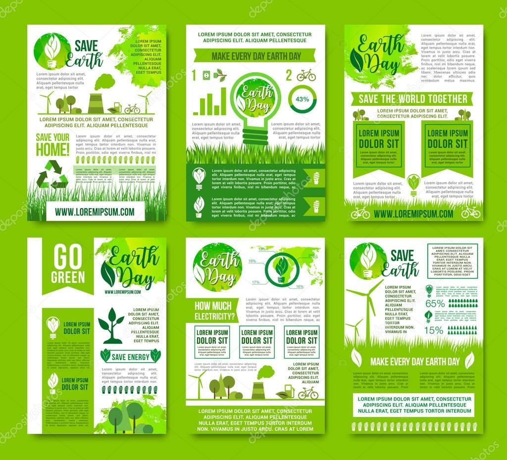 Earth nature vector ecology infographics brochure