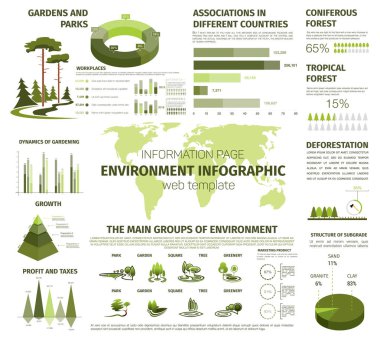 Vektör Infographic orman ve yeşil doğa için