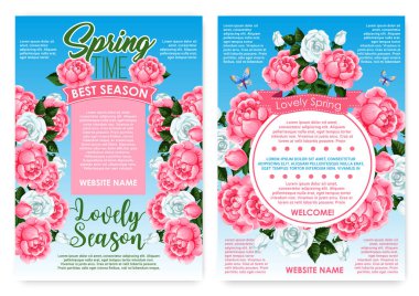 Posterler için Bahar tatilden selamlar çiçek gül