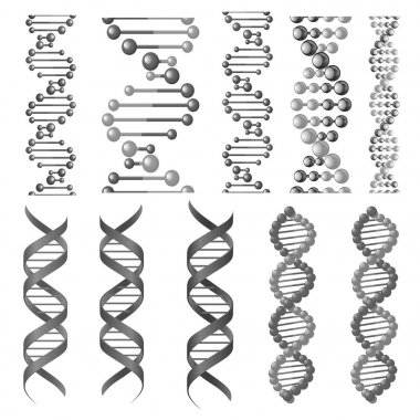 Dna sarmalının ya da moleküler zincir vektör sembolleri
