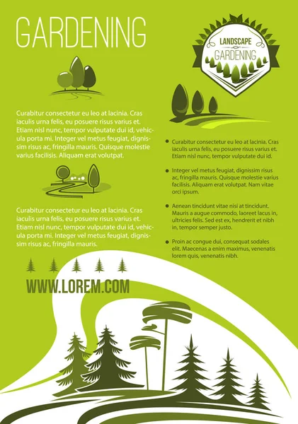 Vector poster van landschap of tuinieren bedrijf — Stockvector