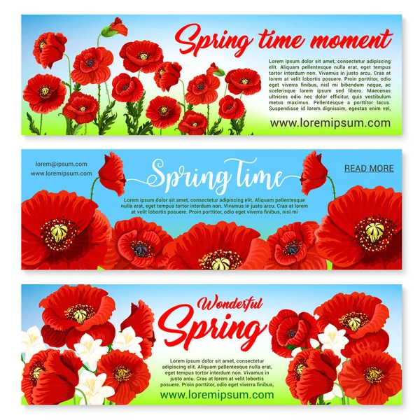 Bahar tatil tebrik vektör çiçek afiş — Stok Vektör