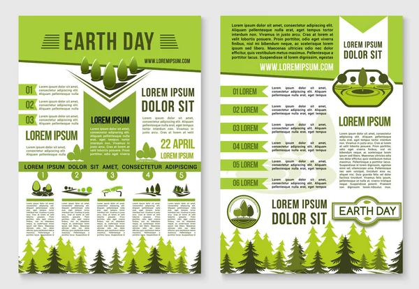 Plantilla de folleto del Día de la Tierra para el diseño ecológico — Archivo Imágenes Vectoriales