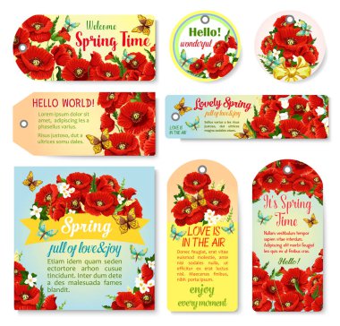 Çiçek açan çiçekler, bahar tatil tebrik kartları