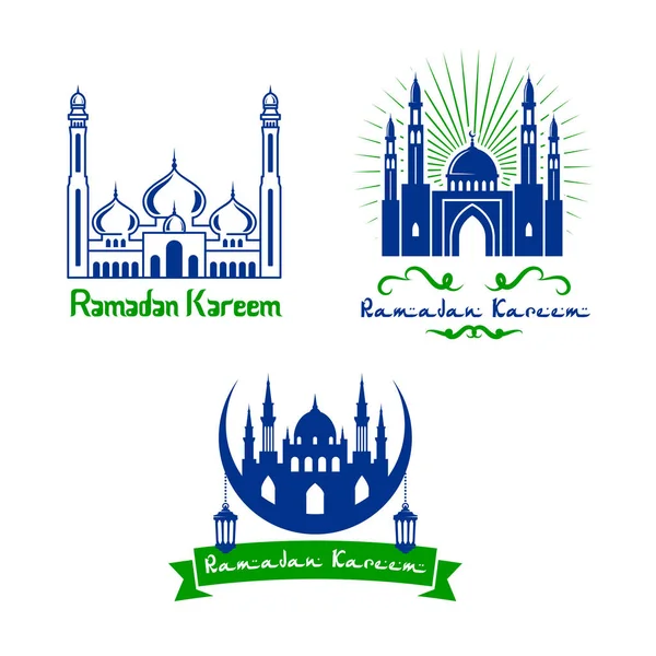 Vector greeting icons for Ramadan Kareem — Stock Vector