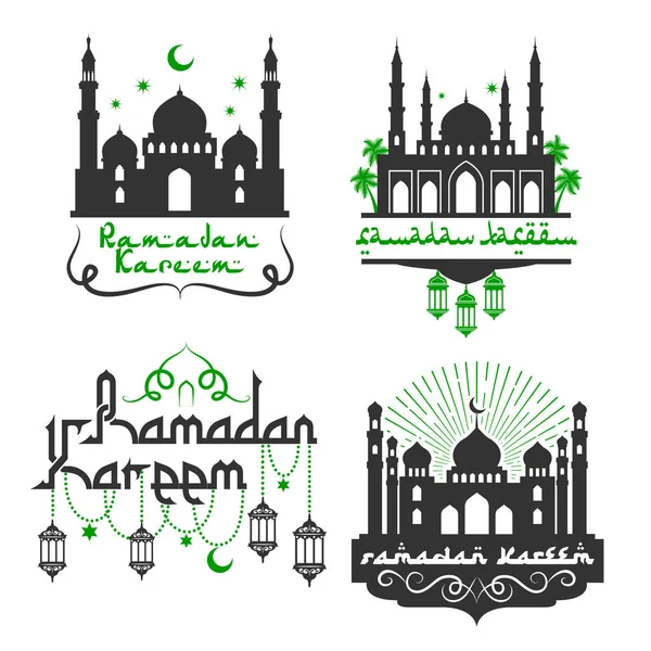 Vektorové ikony pro ramadánu Kareem sváteční pozdravy — Stockový vektor