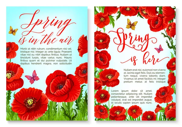 Olá Primavera cartão de saudação com moldura de flor —  Vetores de Stock