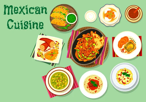 Cuisine mexicaine icône de la cuisine traditionnelle — Image vectorielle