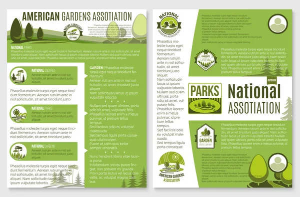 Vektor brožura pro krajinu nebo zahradnické firmy — Stockový vektor