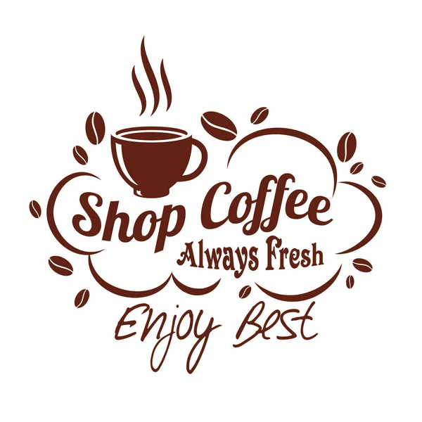 Vektor-Symbol Kaffeetasse oder Bohne für Coffeeshop — Stockvektor