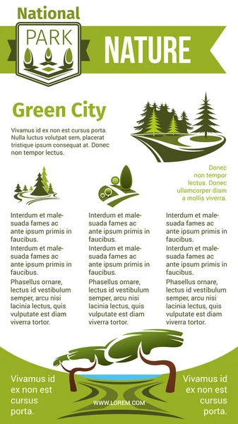 Vector poster for eco park and green city — Stock Vector