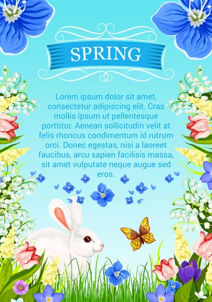 ベクトル花束と春のポスター — ストックベクタ