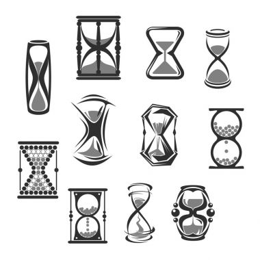 Kum saati, kum, kum saati ya da izlemek Icon set