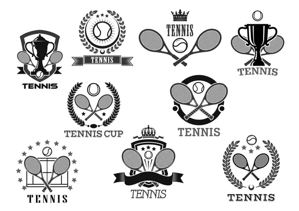 Iconos vectoriales para los premios de torneos de tenis — Archivo Imágenes Vectoriales