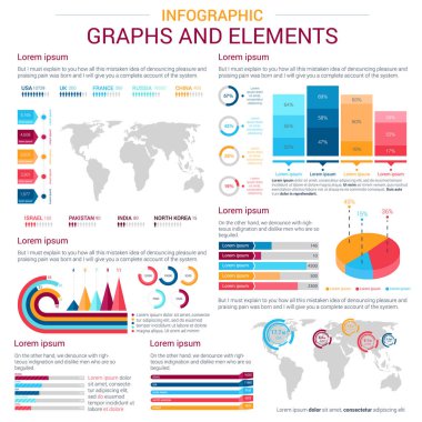 Infographic tasarım öğeleri grafik ve grafik